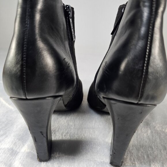 Nine West Leather and Suede Zipper Booties-Black-SZ 8M - Picture 3 of 8